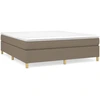 Image de vidaXL Lit boxspring avec matelas Taupe 160x200 cm Tissu