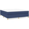 Image de vidaXL Lit boxspring avec matelas bleu 160x200 cm Tissu