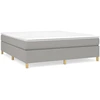 Image de vidaXL Lit boxspring avec matelas gris clair 180x200 cm Tissu