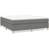Image de vidaXL Lit boxspring avec matelas gris foncé 180x200 cm Tissu