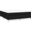 Image de vidaXL Lit boxspring avec matelas noir 180x200 cm Tissu