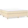 Image de vidaXL Lit boxspring avec matelas Crème 180x200 cm Tissu