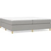 Image de vidaXL Lit boxspring avec matelas gris clair 200x200 cm Tissu