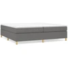 Image de vidaXL Lit boxspring avec matelas gris foncé 200x200 cm Tissu
