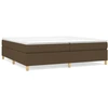 Image de vidaXL Lit boxspring avec matelas brun foncé 200x200 cm Tissu