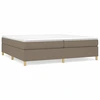 Image de vidaXL Lit boxspring avec matelas Taupe 200x200 cm Tissu