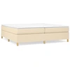 Image de vidaXL Lit boxspring avec matelas Crème 200x200 cm Tissu