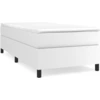 Image de vidaXL Lit boxspring avec matelas blanc 90x190 cm similicuir