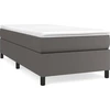 Image de vidaXL Lit boxspring avec matelas Gris 90x200 cm similicuir