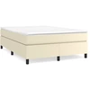 Image de vidaXL Lit boxspring avec matelas Crème 140x190 cm simili-cuir
