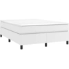 Image de vidaXL Lit boxspring avec matelas blanc 140x200 cm similicuir