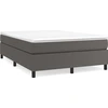 Image de vidaXL Lit Boxspring avec matelas Gris 140x200 cm Similicuir