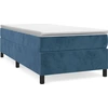 Image de vidaXL Lit boxspring avec matelas bleu foncé 90x200 cm velours