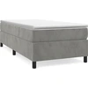 Image de vidaXL Lit boxspring avec matelas gris clair 100x200 cm velours