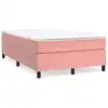 Image de vidaXL Lit boxspring avec matelas rose 120x200 cm velours