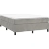 Image de vidaXL Lit boxspring avec matelas gris clair 140x190 cm velours