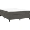 Image de vidaXL Lit boxspring avec matelas gris foncé 140x190 cm velours