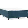 Image de vidaXL Lit boxspring avec matelas bleu foncé 140x190 cm velours