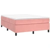 Image de vidaXL Lit boxspring avec matelas rose 140x190 cm velours