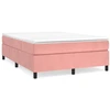 Image de vidaXL Lit boxspring avec matelas rose 140x200 cm velours