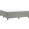 Image de vidaXL Lit boxspring avec matelas gris clair 160x200 cm velours