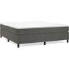 Image de vidaXL Lit boxspring avec matelas gris foncé 160x200 cm velours