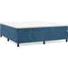 Image de vidaXL Lit boxspring avec matelas bleu foncé 160x200 cm velours
