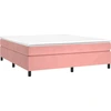 Image de vidaXL Lit boxspring avec matelas rose 160x200 cm velours