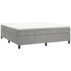 Image de vidaXL Lit boxspring avec matelas gris clair 200x200 cm velours