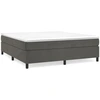 Image de vidaXL Lit boxspring avec matelas gris foncé 200x200 cm velours