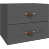 Image de vidaXL Table de nuit murale Gris 50x36x40 cm