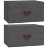Image de vidaXL Tables de chevet murales 2 pcs. Gris 40x29,5x22 cm