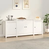 Image de vidaXL Sideboard Blanc 164x37x68 cm Pin massif