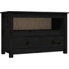 Image de vidaXL Armoire TV noire79x35x52 cm Pin massif