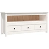 Image de vidaXL Armoire TV blanche 114x35x52 cm Pin massif