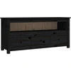 Image de vidaXL Armoire TV noire 114x35x52 cm Pin massif