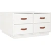 Image de vidaXL Table basse blanche 80x80x45 cm pin massif