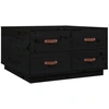 Image de vidaXL Table basse noire 80x80x45 cm pin massif