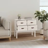 Image de vidaXL Armoire console blanc 90x40x78 cm pin massif