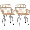 Image de vidaXL Chaises de jardin 2 pcs. avec accoudoirs 56x64x80 cm rotin PE