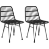 Image de vidaXL Chaises de jardin 2 pcs. noir 48x62x84 cm rotin PE