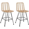 Image de vidaXL Tabouret de bar 2 pcs. 45x56x103,5 cm rotin PE et acier