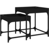 Image de vidaXL Tables d'appoint 2 pcs. noir bois composite
