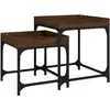Image de vidaXL Tables d'appoint 2 pcs. Brun imitation chêne Matériau dérivé du bois