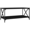 Image de vidaXL Table basse noire 100x50x45 cm bois composite et fer