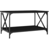 Image de vidaXL Table basse noire 80x50x45 cm bois composite et fer