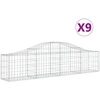 Image de vidaXL Gabions avec arc surélevé 9 pcs. 200x30x40/60 cm Fer galvanisé