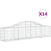 Image de vidaXL Gabions avec arc surélevé 14 pcs. 200x30x40/60 cm Fer galvanisé