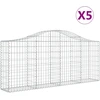 Image de vidaXL Gabions avec arc surélevé 5 pcs. 200x30x80/100 cm Fer galvanisé