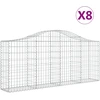 Image de vidaXL Gabions avec arc surélevé 8 pcs. 200x30x80/100 cm Fer galvanisé